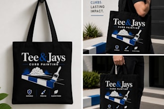 design unique tote bag artwork for merch and boutiques