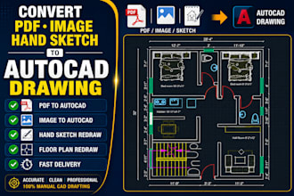 convert image, sketch, or PDF to autocad