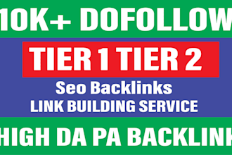 put 10k tier 1 tier 2 SEO backlinks for your website ranking