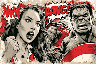 comic book illustration, comic graphic novel