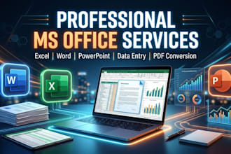do ms word, excel, powerpoint tasks and professional office work