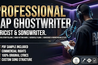 write custom cinematic rap lyrics and ghostwrite hooks