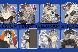 draw custom furry stickers for telegram or discord chats and communities