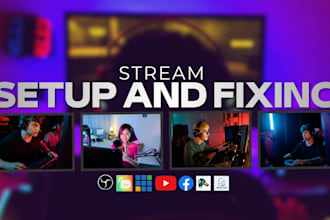 professionally setup and fix obs, streamlabs, vmix for twitch, youtube streaming