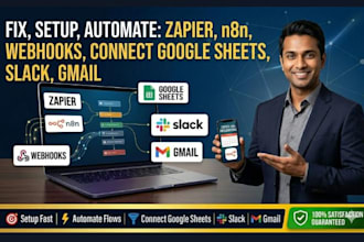 fix setup automate zapier n8n webhooks connect google sheets slack gmail