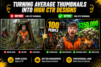design professional youtube thumbnails in mrbeast style