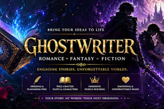 be your fiction ghostwriter for fantasy and romance webnovel