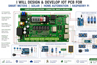 do iot pcb for smart meters, solar system home automation and raspberry pi