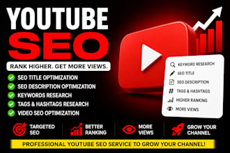 write SEO title description tags for youtube videos