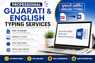 do professional gujarati and english typing services