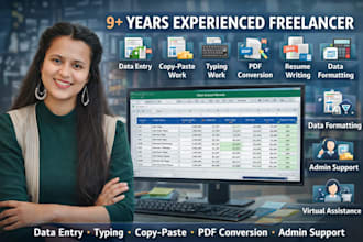 do accurate data entry and excel work