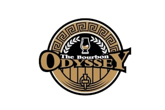 make monogram bourbon logo with a greek underlying theme