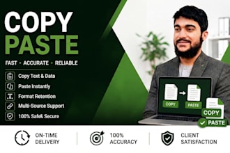 do expert copy paste work, web research and data scraping