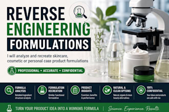 reverse engineer skincare and cosmetic product formulations