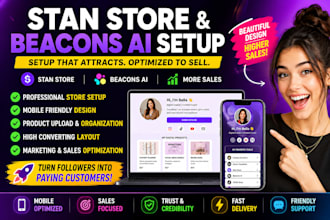 do stan store setup, beacons ai setup, stan store marketing