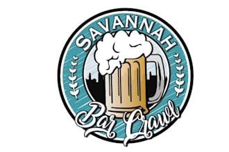 design monogram pub crawl themed business logo