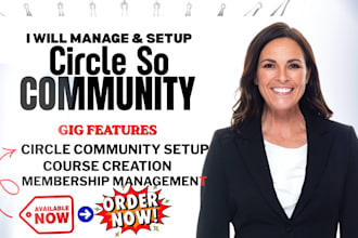 setup circle so community, circle online course community manager for coaches