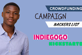 provide tailored backers, donors list for your crowdfunding campaign