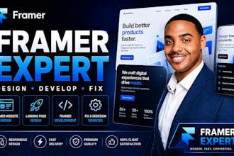 framer website design,  framer landing page, fix framer website development