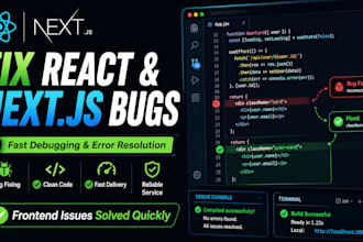 fix bugs in your react next js and javascript website