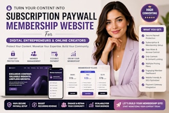 subscription paywall membership website for digital entrepreneur online creators
