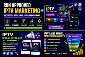 run approved iptv marketing, iptv social media ads, iptv sales funnel expert