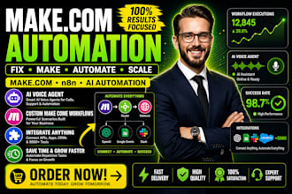 fix make com scenario, make come automation, n8n automation and ai automation