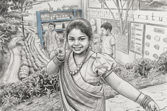 create a realistic digital pencil sketch portrait from your photo