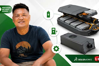ev battery cad, lithium battery drawing, charger housing solidworks expert xpro