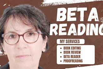 beta read and review your fiction or nonfiction manuscript for literary agents