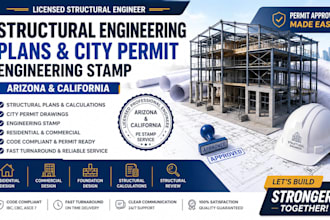 structural engineer plan city permit engineering stamp in arizona carlifornia