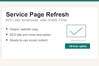 rewrite your service page with SEO copy and social posts