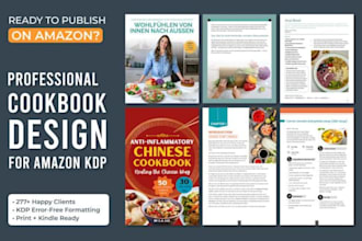 design cookbook cover, recipe book and all genre book cover