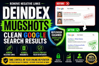remove negative links, deindex mugshots, clean google search results