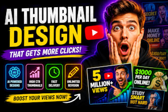 design modern ai generated youtube thumbnails