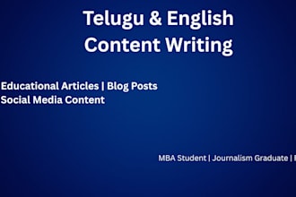 write telugu and english educational content