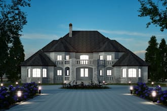 realistic 3d exterior design and rendering