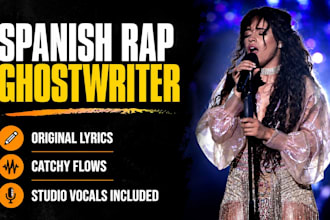 write original spanish rap lyrics and record professional female vocals
