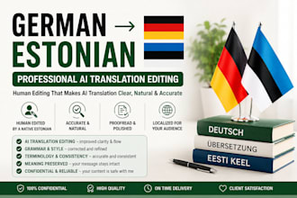 professional ai german to estonian translation editing