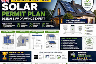 create licensed UK solar permit plan battery sizing aurora design and pv drawing