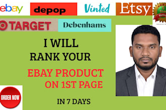 rank your ebay depop product on 1st first page in 10 days