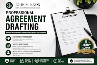 draft partnership agreement, service agreement and contractor agreement