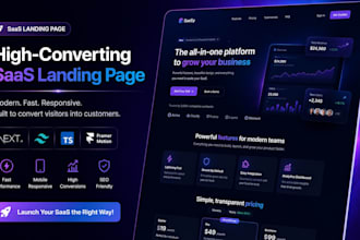 create a premium saas landing page in next js with framer motion