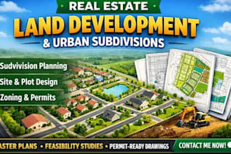 create architectural site plans, plat plans, real estate plans and subdivision