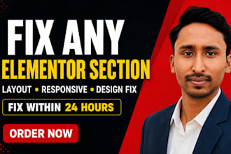 design or fix any elementor section