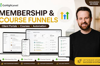 setup gohighlevel website ghl online course funnel ghl client portal crm setup