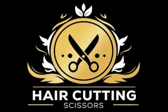 design inspirational creative hair cutting logo