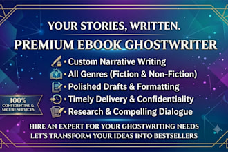 be your 50,000 words ebook ghost writer, book writer, book ghostwriter