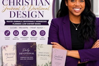 format christian low content books and prayer journals