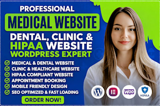 build wordpress medical website, dental website, clinic website, hipaa website